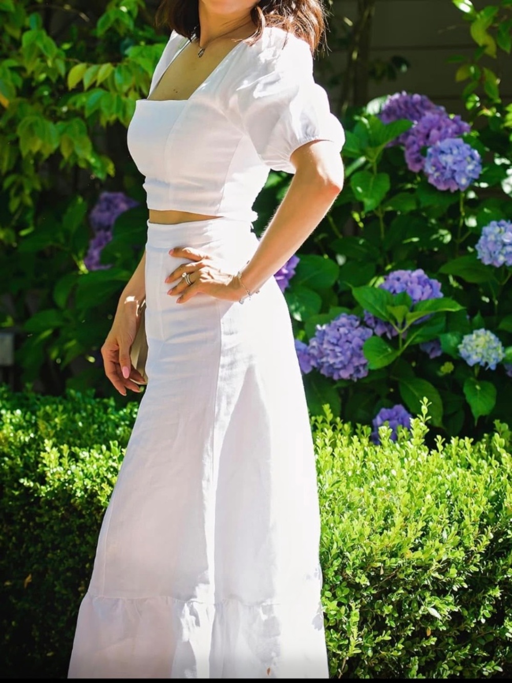 Reformation linen top and skirt, size 6